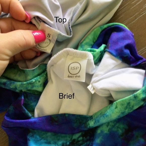 ISP Dancewear Teen 2pc Tie Dye Muscle Tee And Brief Dance Set Size AXS/AS - Picture 4 of 5
